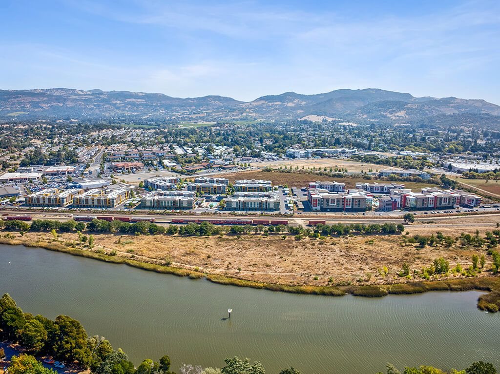 Aerial view of community at The Braydon Apartments in Napa CA